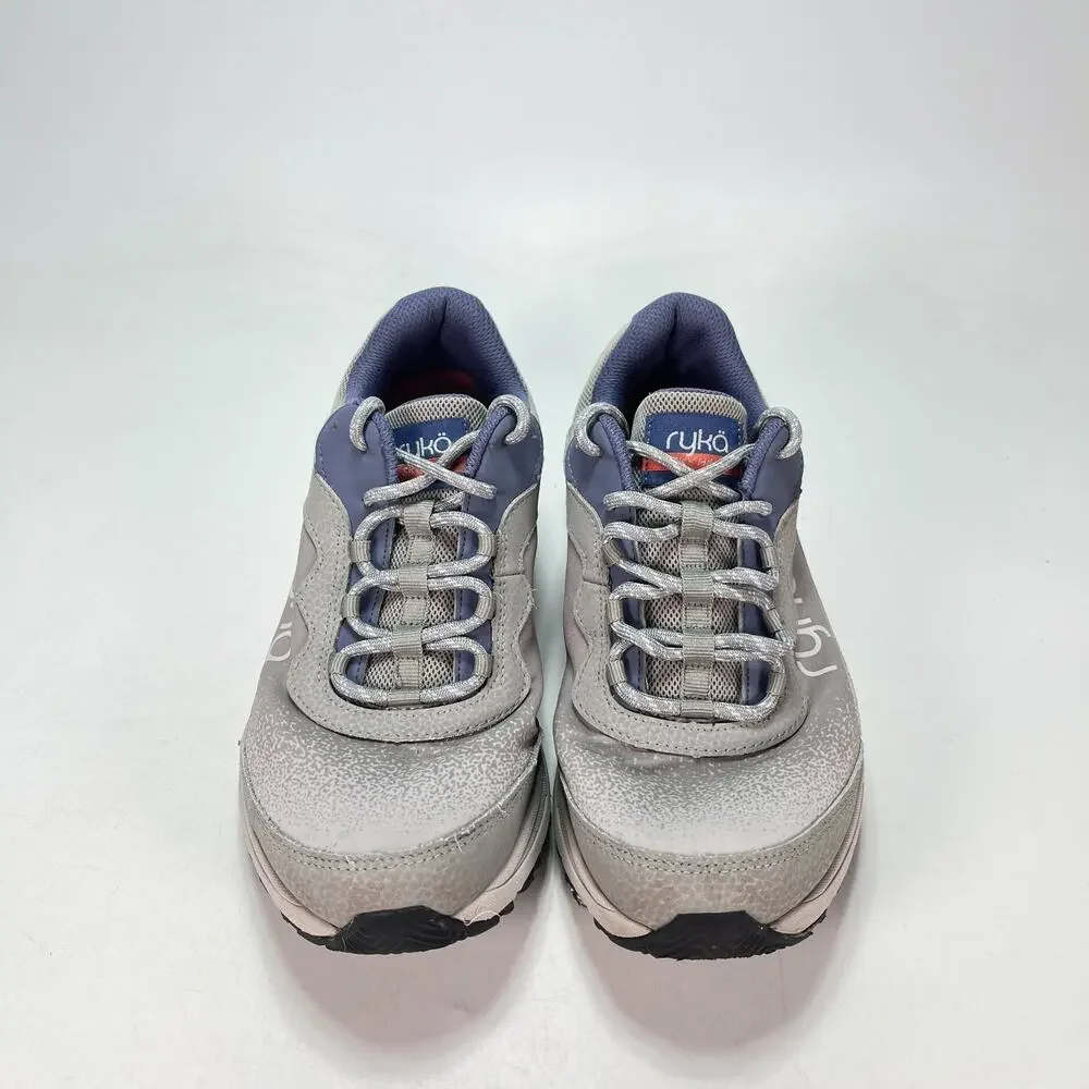 Ryka Sky Hike Grey Muted Blue Lace Up Outdoor Trail Hiking Shoes Women's Sz 8.5M